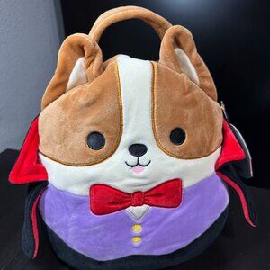 Squishmallows Reginald Vampire Corgi Treat Pail Ultra soft Official Plush NWT